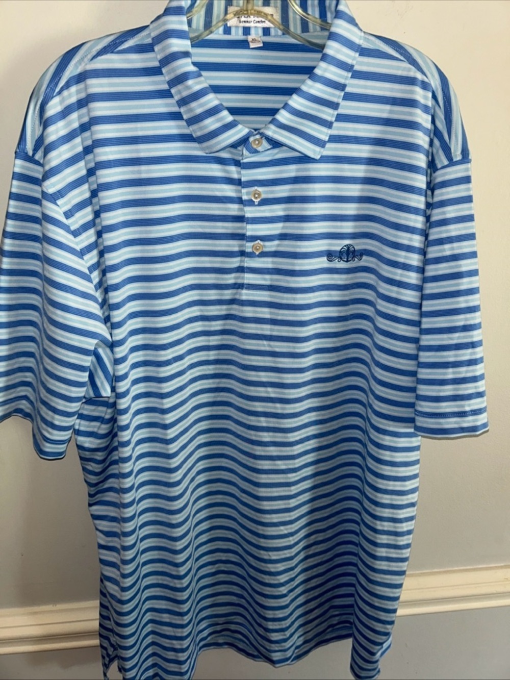 Peter Millar Light and Mid Blue Striped Polo